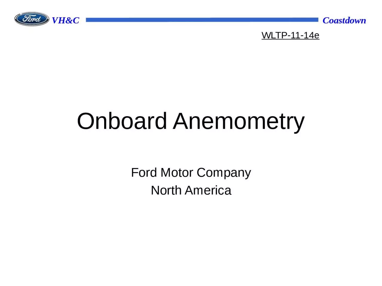 PPT-Onboard Anemometry Ford Motor Company