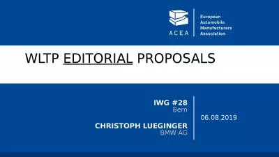 WLTP  Editorial  Proposals