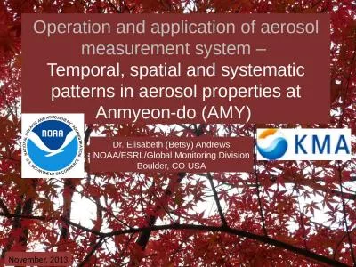 Operation and application of aerosol measurement system –