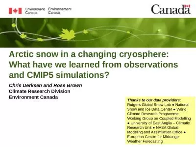 Arctic snow in a changing cryosphere: