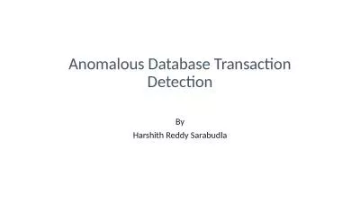 Anomalous Database Transaction Detection