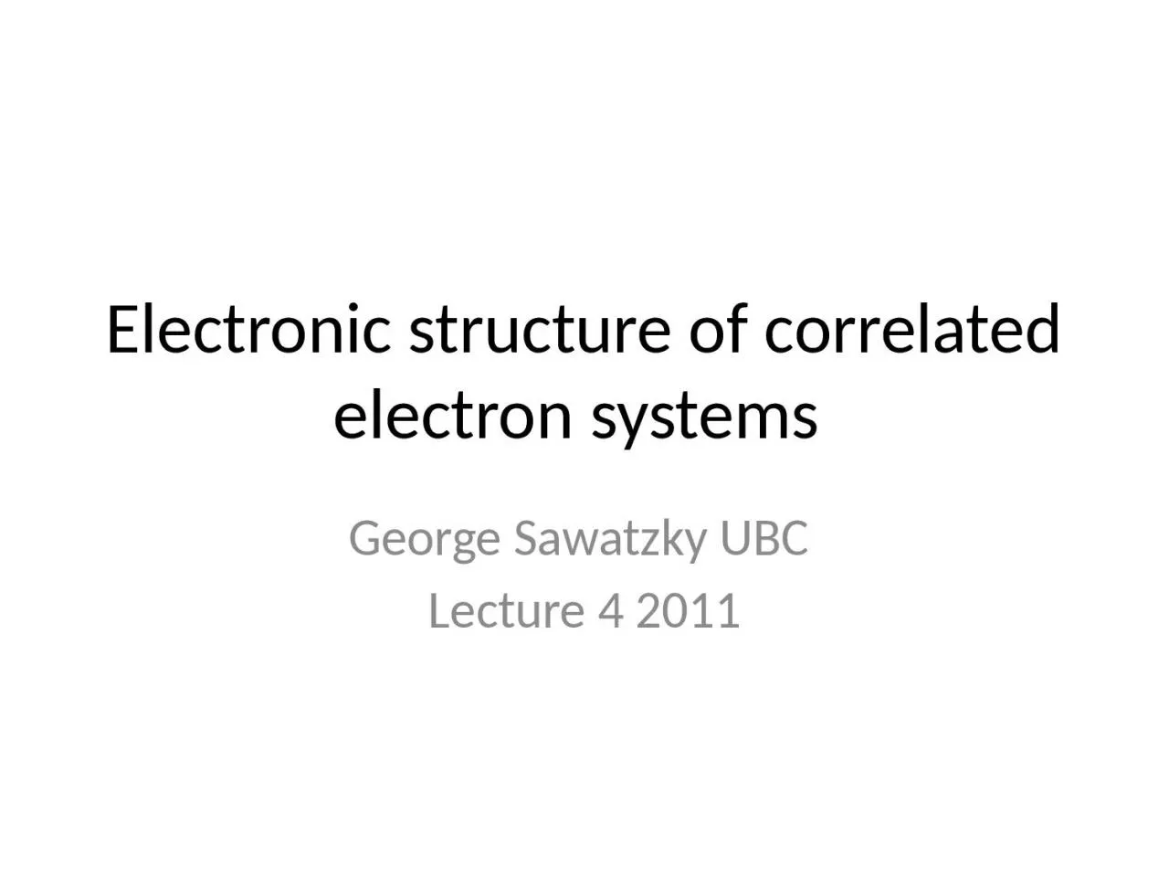 PPT-Electronic structure of correlated electron systems