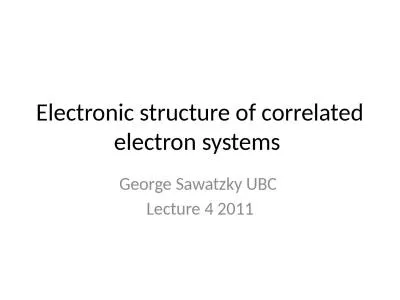 Electronic structure of correlated electron systems