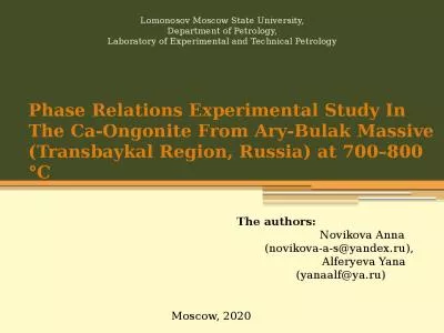 Phase  Relations Experimental Study In The Ca-Ongonite From Ary-Bulak Massive (