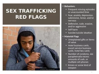 SEX TRAFFICKING RED FLAGS