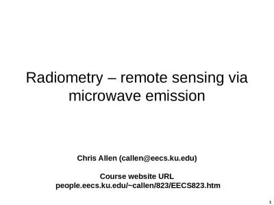 1 Radiometry – remote sensing via microwave emission