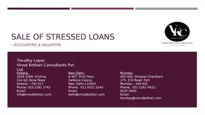 Sale of stressed loans – accounting & valuation