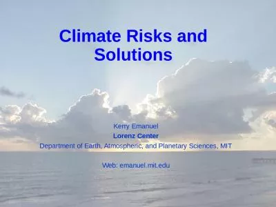 Climate Risks and Solutions