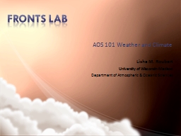 Fronts Lab AOS 101 Weather and Climate