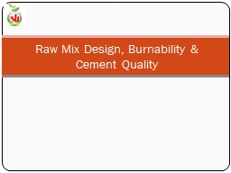 Raw Mix Design,  Burnability