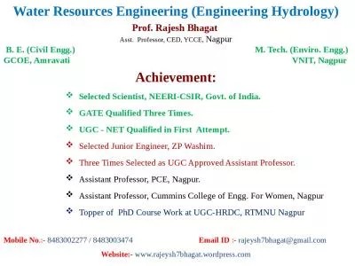 Water  Resources Engineering (