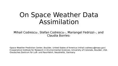 On Space Weather Data Assimilation