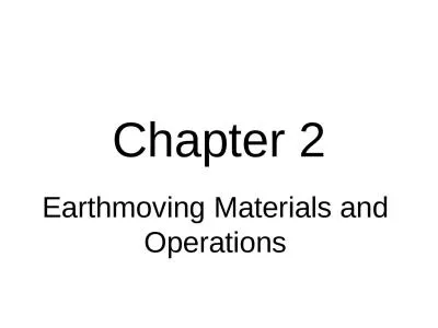 Chapter 2 Earthmoving Materials and Operations