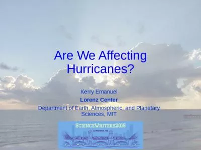 Are We Affecting Hurricanes?