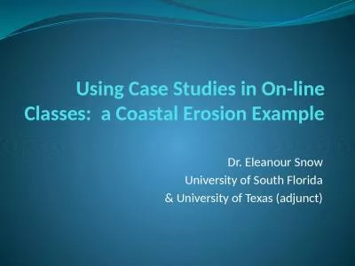 Using Case Studies in On-line Classes:  a Coastal Erosion Example