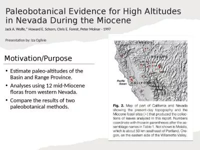 Paleobotanical Evidence for High Altitudes in Nevada During the Miocene