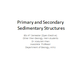 Primary and Secondary   Sedimentary Structures