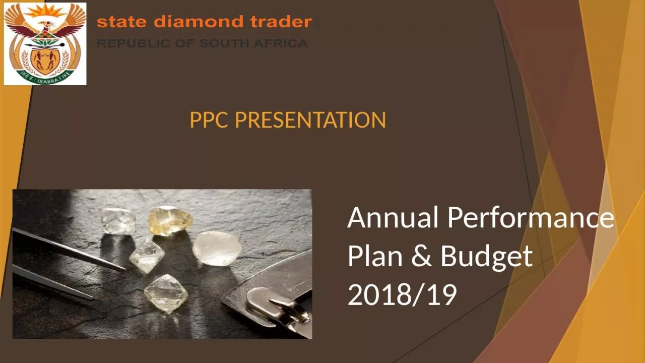 PPT-PPC PRESENTATION Annual Performance Plan & Budget 2018/19