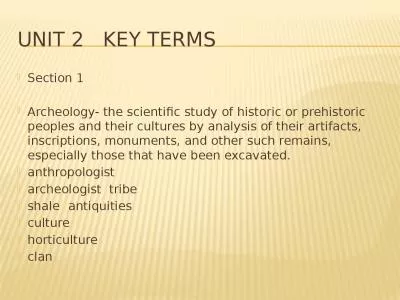 Unit 2   Key Terms Section 1