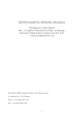 HIPPOCAMPUS,SPATIALMODELSNeilBurgess&JohnO'KeefeInst.ofCognitiveNeuros