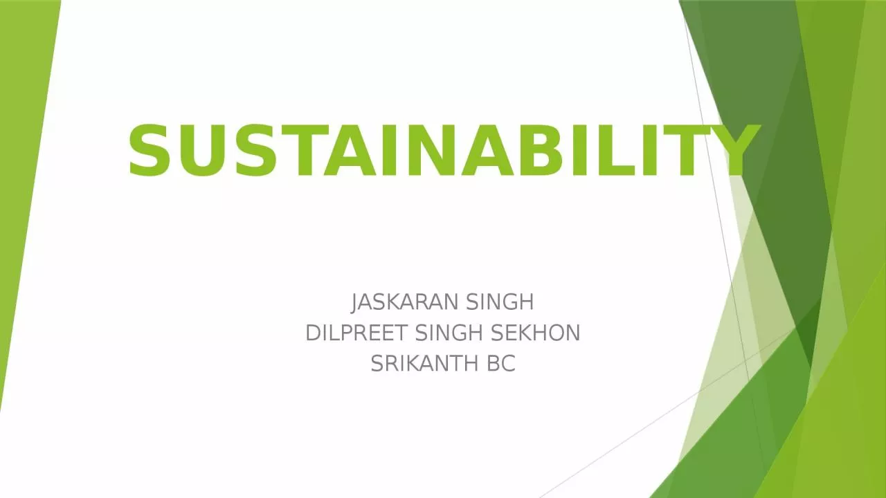 PPT-SUSTAINABILITY JASKARAN SINGH