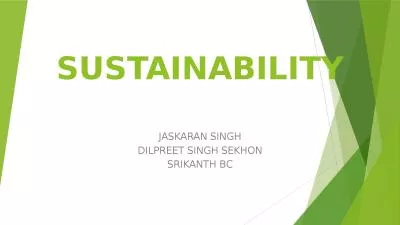 SUSTAINABILITY  JASKARAN SINGH