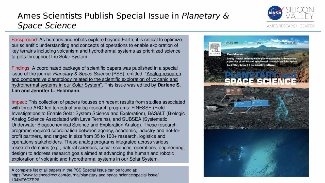 PPT-Ames Scientists Publish Special Issue in