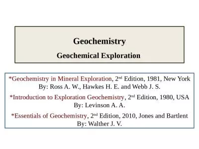 Geochemistry Geochemical