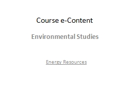 Course e-Content Environmental
