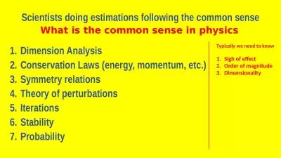 Scientists doing estimations following the common sense