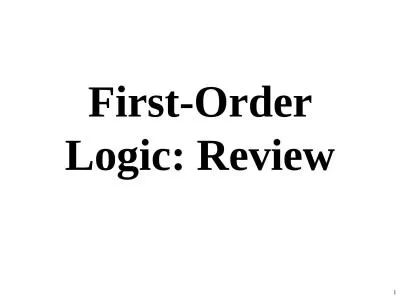 1 First-Order Logic: Review