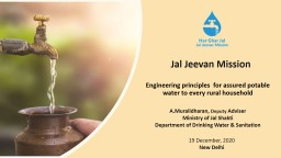 Engineering principles  for assured potable water to every rural household