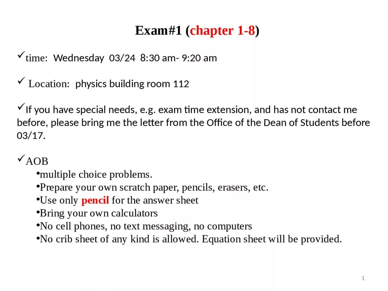 PPT-Exam#1 ( chapter 1-8 ) time: