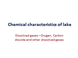 Chemical  characteristics of lake
