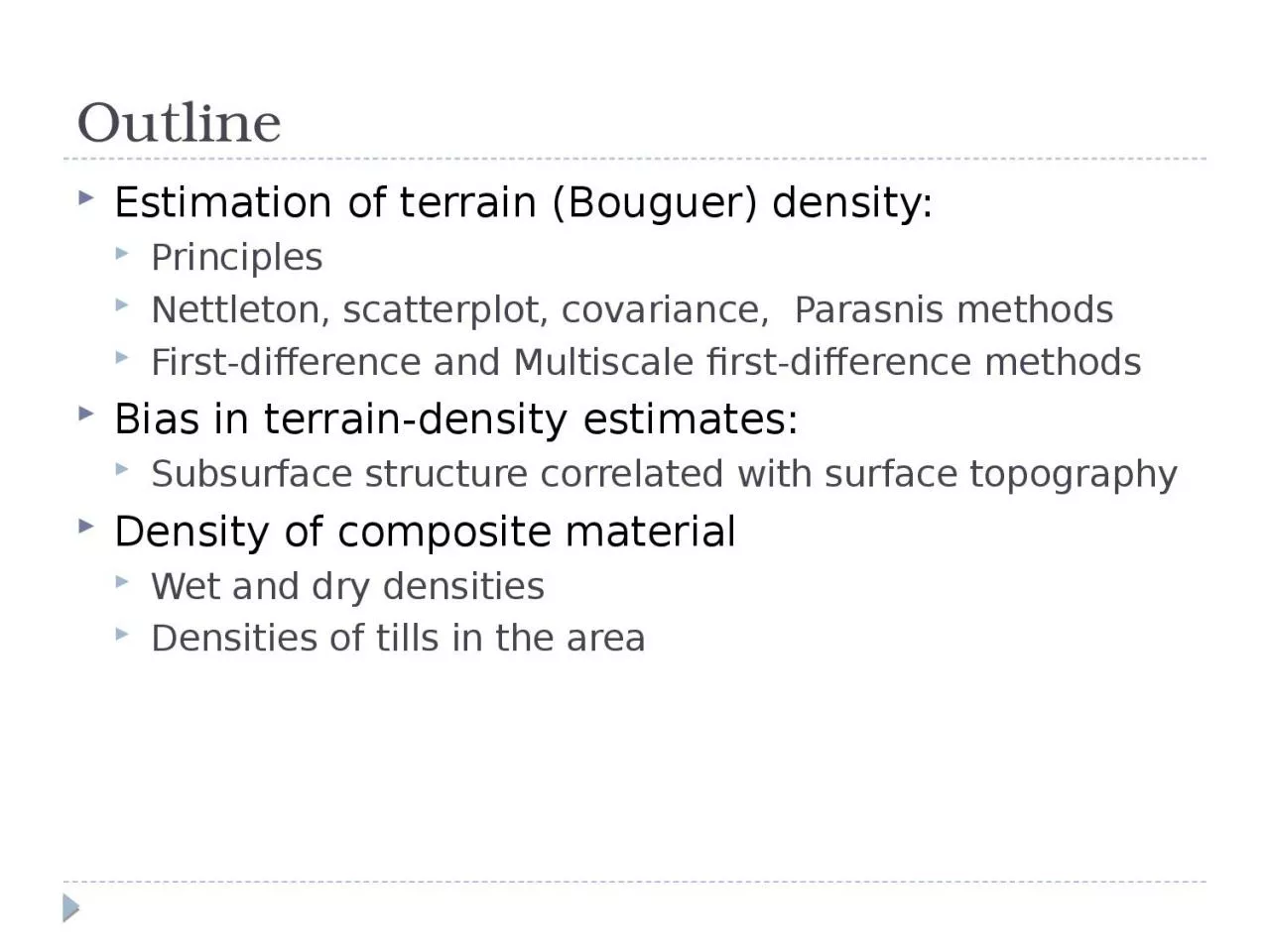 PPT-Outline Estimation of terrain