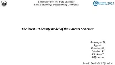 The latest 3D density model of the Barents Sea crust