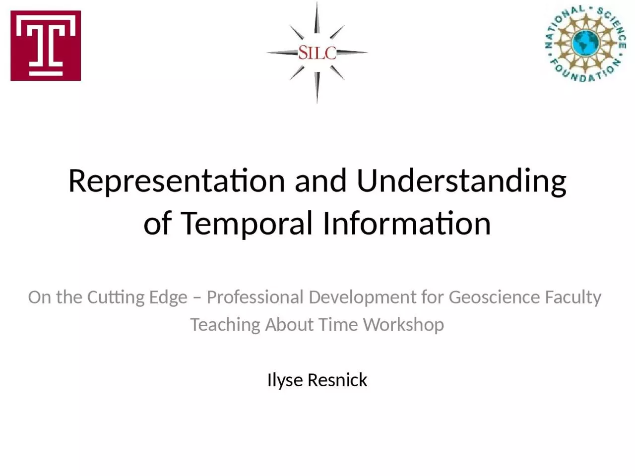 PPT-Representation and Understanding of Temporal Information