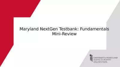 Maryland NextGen Testbank: Fundamentals