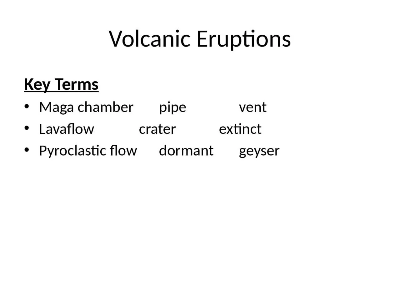 PPT-Volcanic Eruptions Key Terms