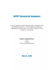 HIPPY Research Summary