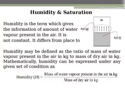 Humidity  & Saturation