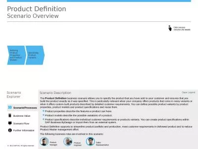 Product Definition Scenario Overview
