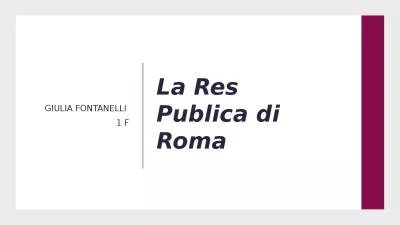 La Res Publica di Roma GiuLIA