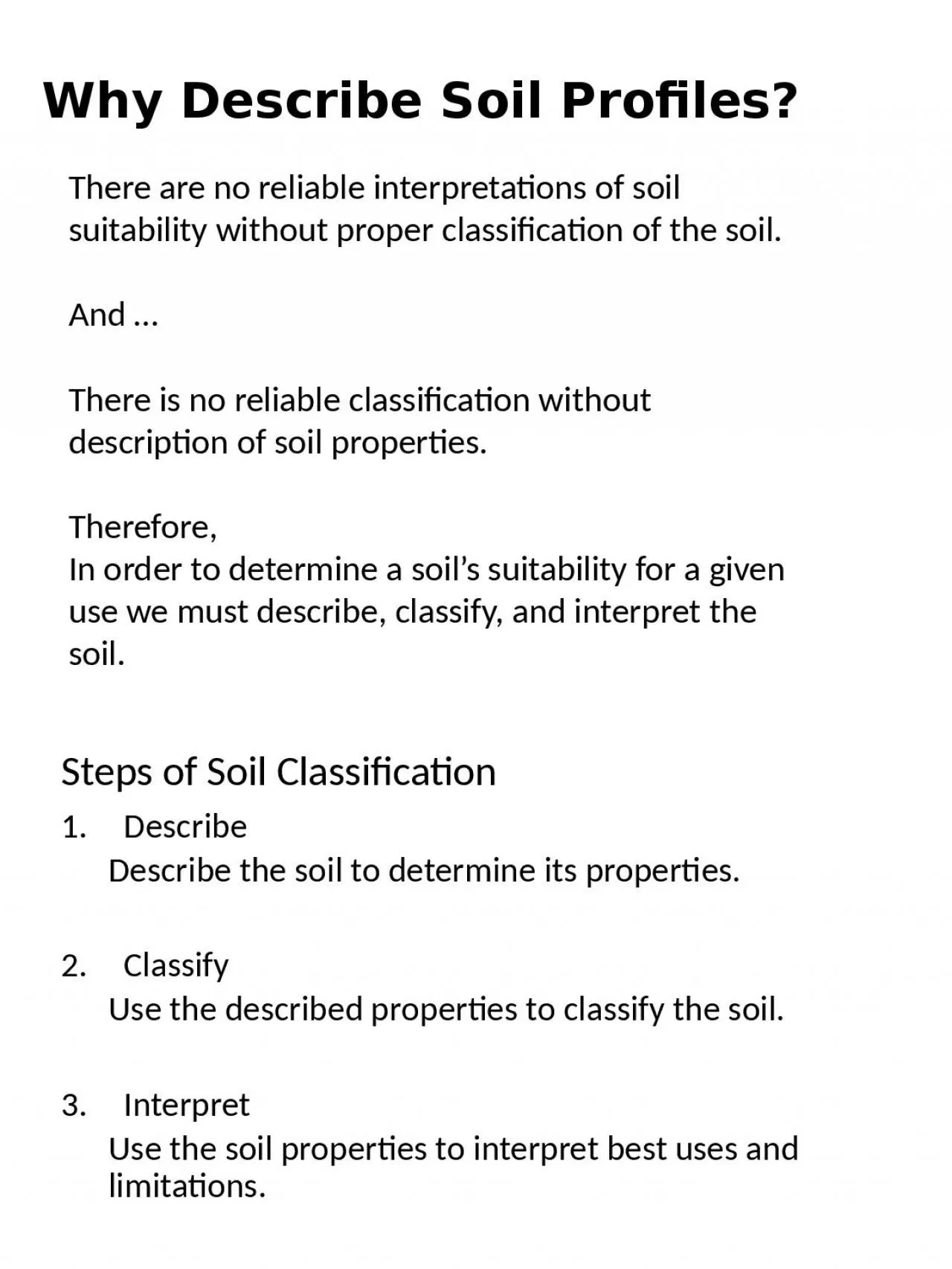 PPT-Why Describe Soil Profiles?