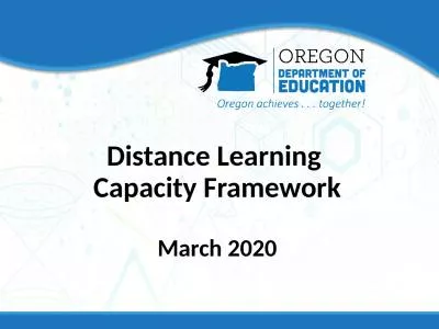 Distance Learning  Capacity Framework