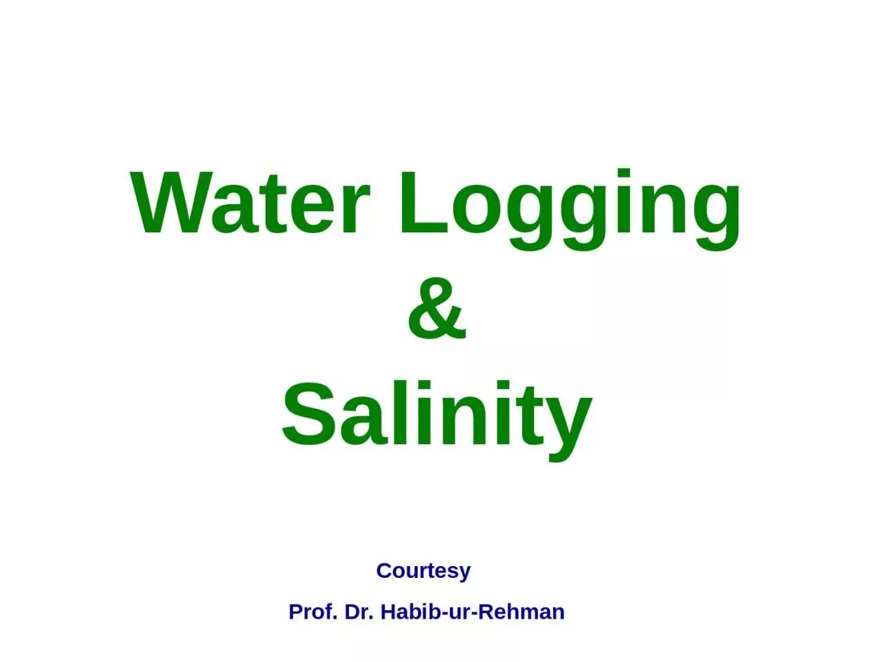 PPT-Water Logging & Salinity