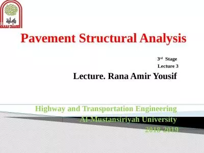 Pavement Structural Analysis