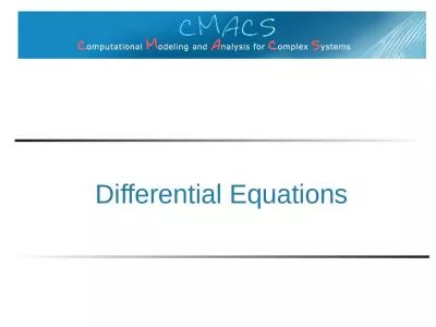 Differential Equations Some questions ode’s can answer