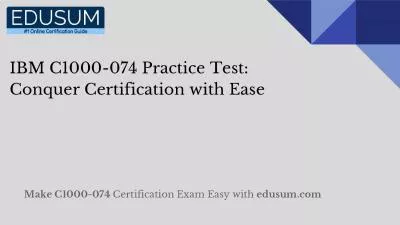 IBM C1000-074 Practice Test: Conquer Certification with Ease