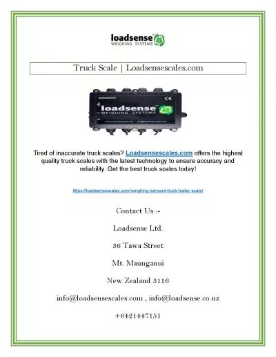 Truck Scale | Loadsensescales.com